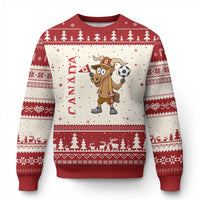 Proud Canada Soccer Moose Ugly Christmas Sweater Canadian Football Fan
