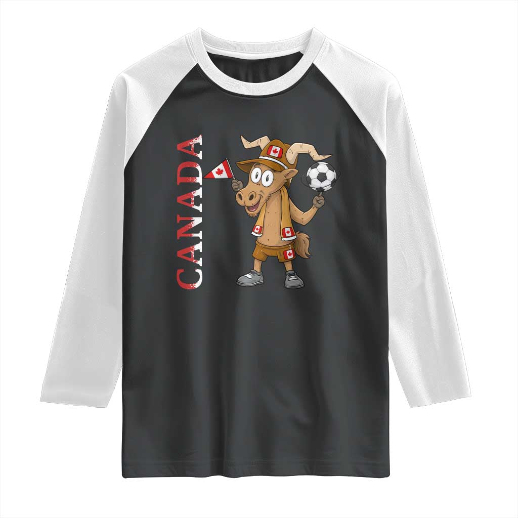 Proud Canada Soccer Moose Raglan Shirt Canadian Football Fan