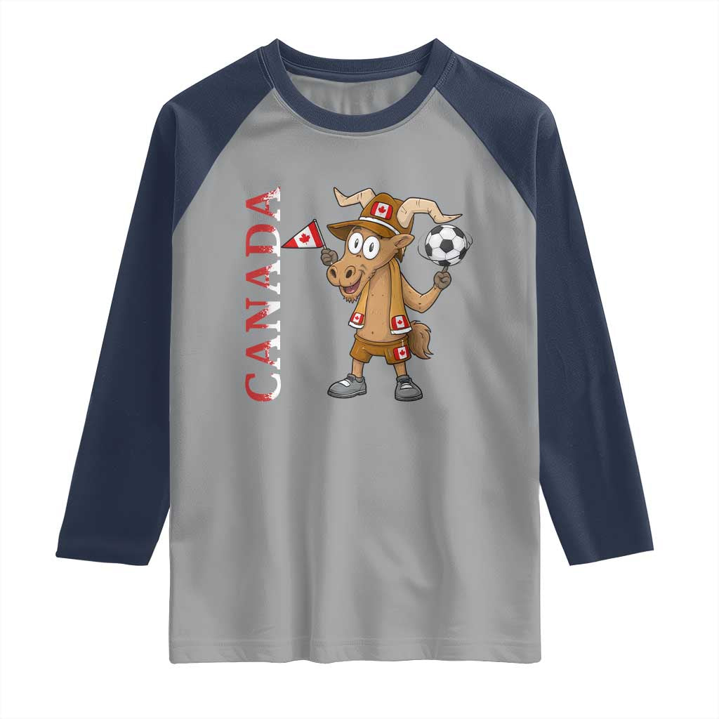 Proud Canada Soccer Moose Raglan Shirt Canadian Football Fan