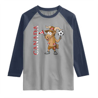 Proud Canada Soccer Moose Raglan Shirt Canadian Football Fan