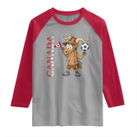Proud Canada Soccer Moose Raglan Shirt Canadian Football Fan