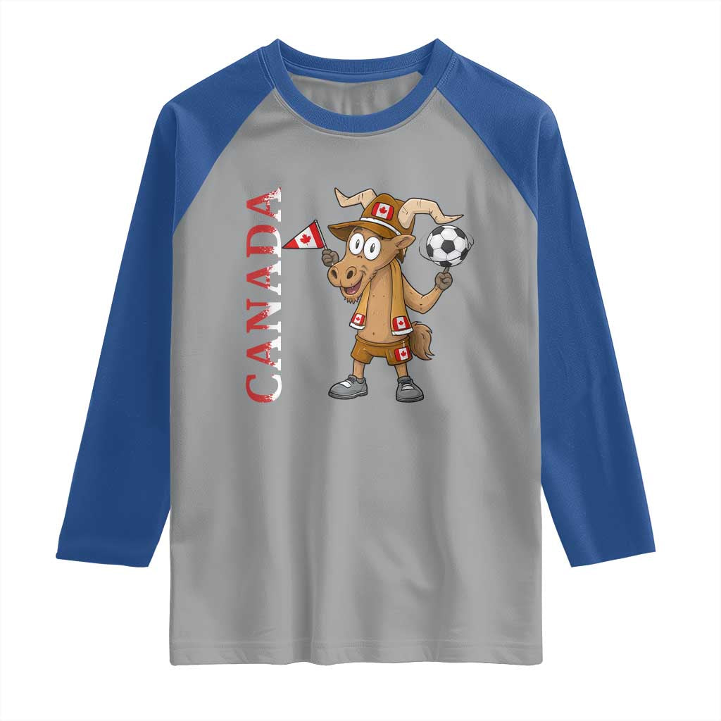 Proud Canada Soccer Moose Raglan Shirt Canadian Football Fan