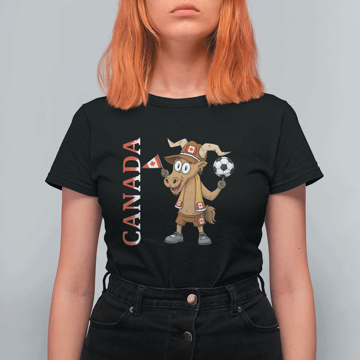 Proud Canada Soccer Moose T Shirt For Women Canadian Football Fan