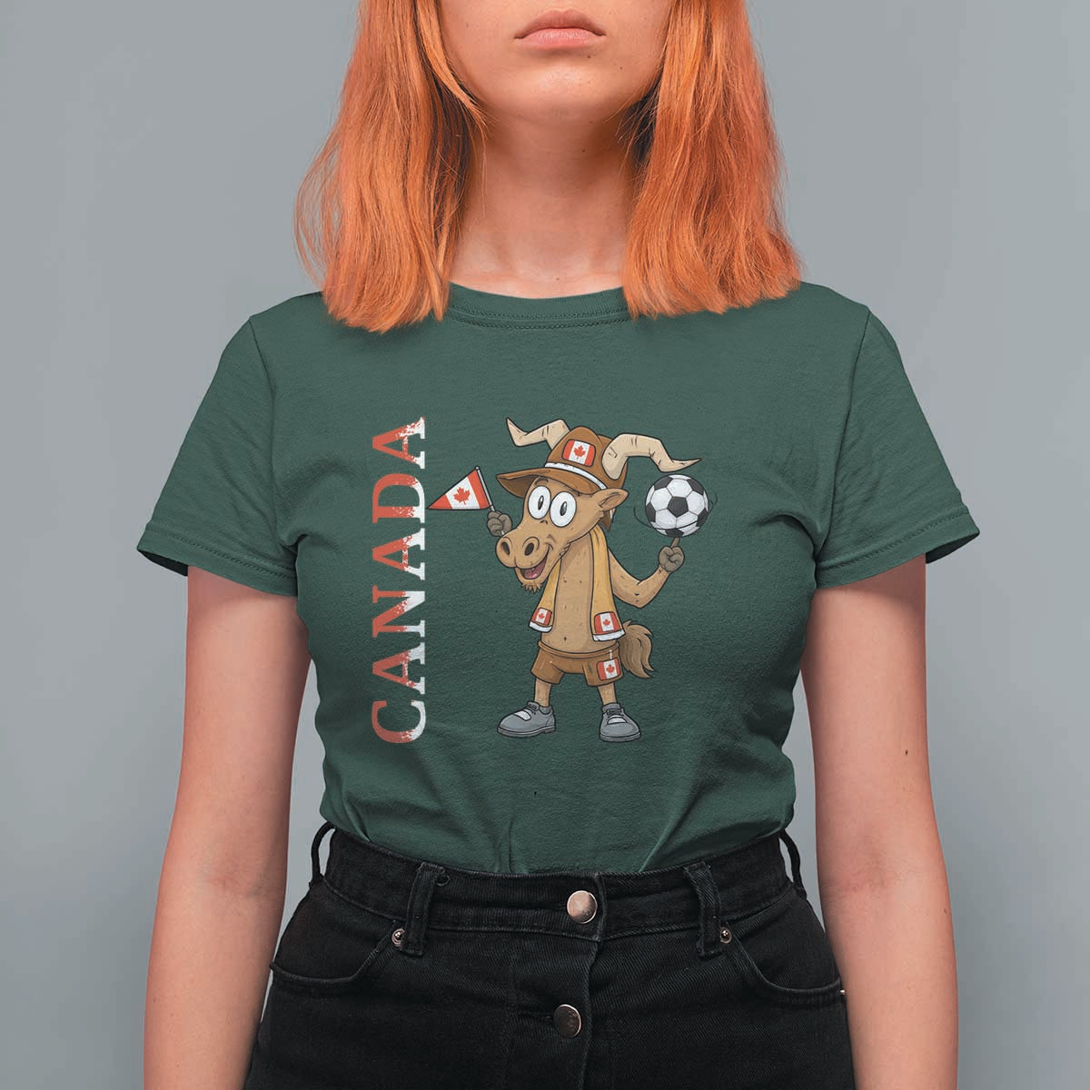 Proud Canada Soccer Moose T Shirt For Women Canadian Football Fan