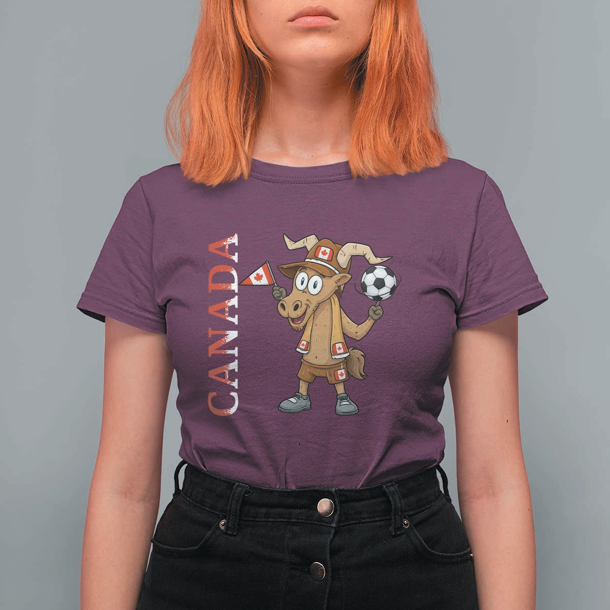 Proud Canada Soccer Moose T Shirt For Women Canadian Football Fan