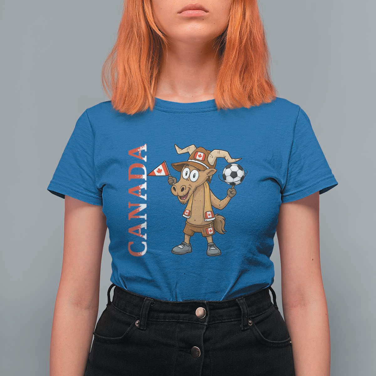 Proud Canada Soccer Moose T Shirt For Women Canadian Football Fan