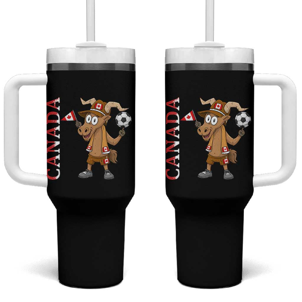 Proud Canada Soccer Moose Tumbler With Handle Canadian Football Fan