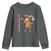 Proud Canada Soccer Moose Youth Sweatshirt Canadian Football Fan