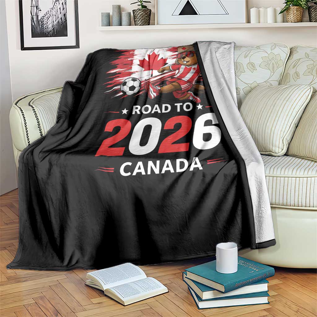 Proud Canada Soccer Beaver Throw Blanket Road To 2026