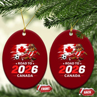 Proud Canada Soccer Beaver Ceramic Ornament Road To 2026