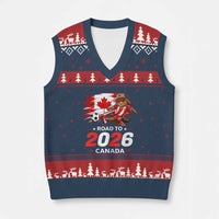Proud Canada Soccer Beaver V-Neck Knit Sweater Vest Road To 2026