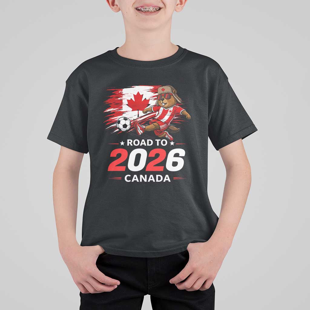 Proud Canada Soccer Beaver T Shirt For Kid Road To 2026