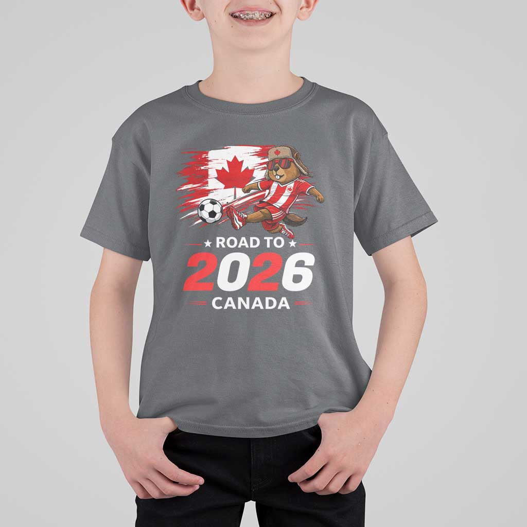 Proud Canada Soccer Beaver T Shirt For Kid Road To 2026