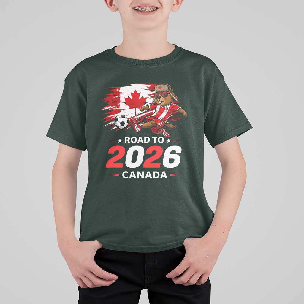 Proud Canada Soccer Beaver T Shirt For Kid Road To 2026
