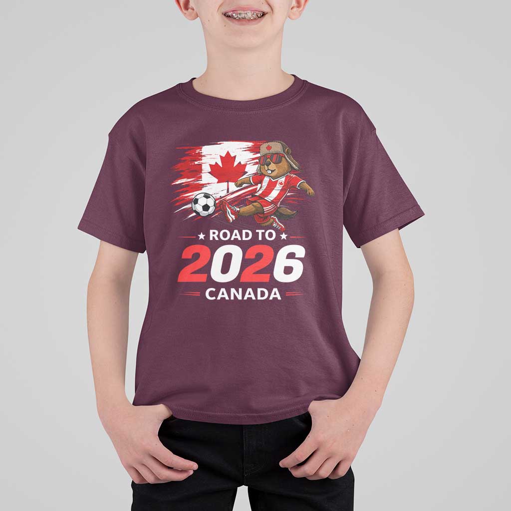 Proud Canada Soccer Beaver T Shirt For Kid Road To 2026