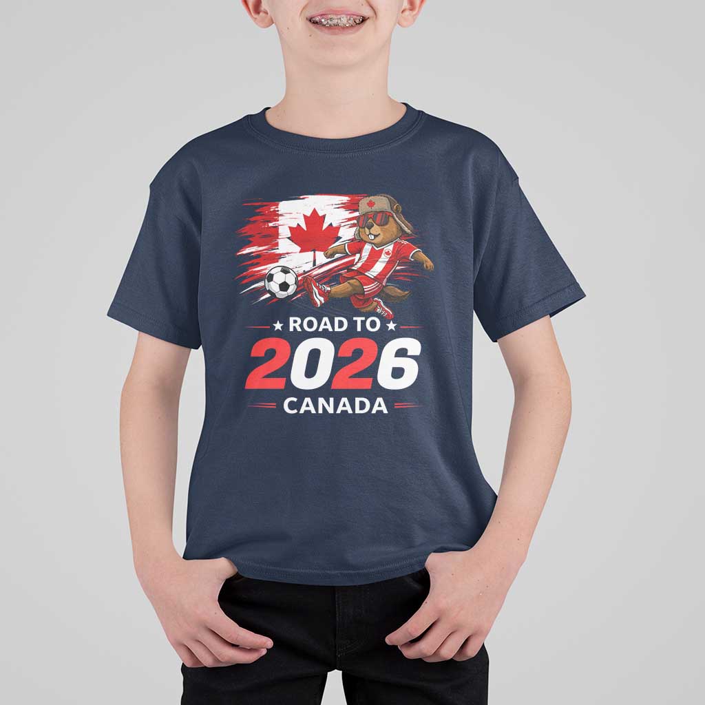 Proud Canada Soccer Beaver T Shirt For Kid Road To 2026