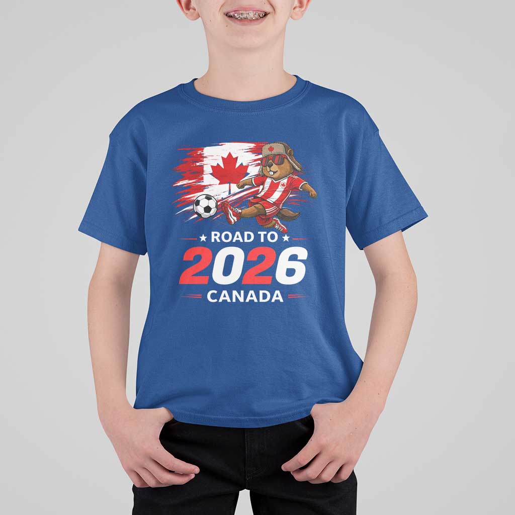 Proud Canada Soccer Beaver T Shirt For Kid Road To 2026