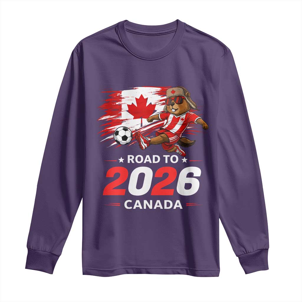 Proud Canada Soccer Beaver Long Sleeve Shirt Road To 2026