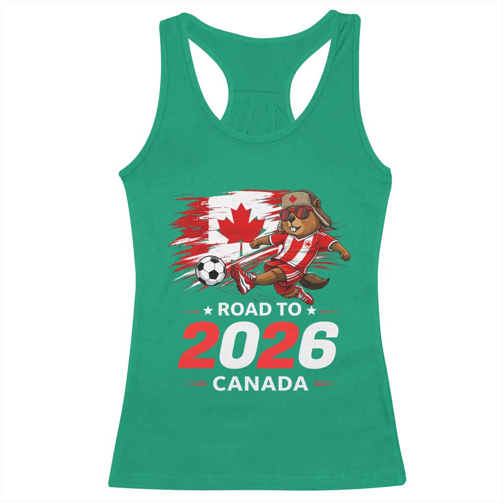 Proud Canada Soccer Beaver Racerback Tank Top Road To 2026