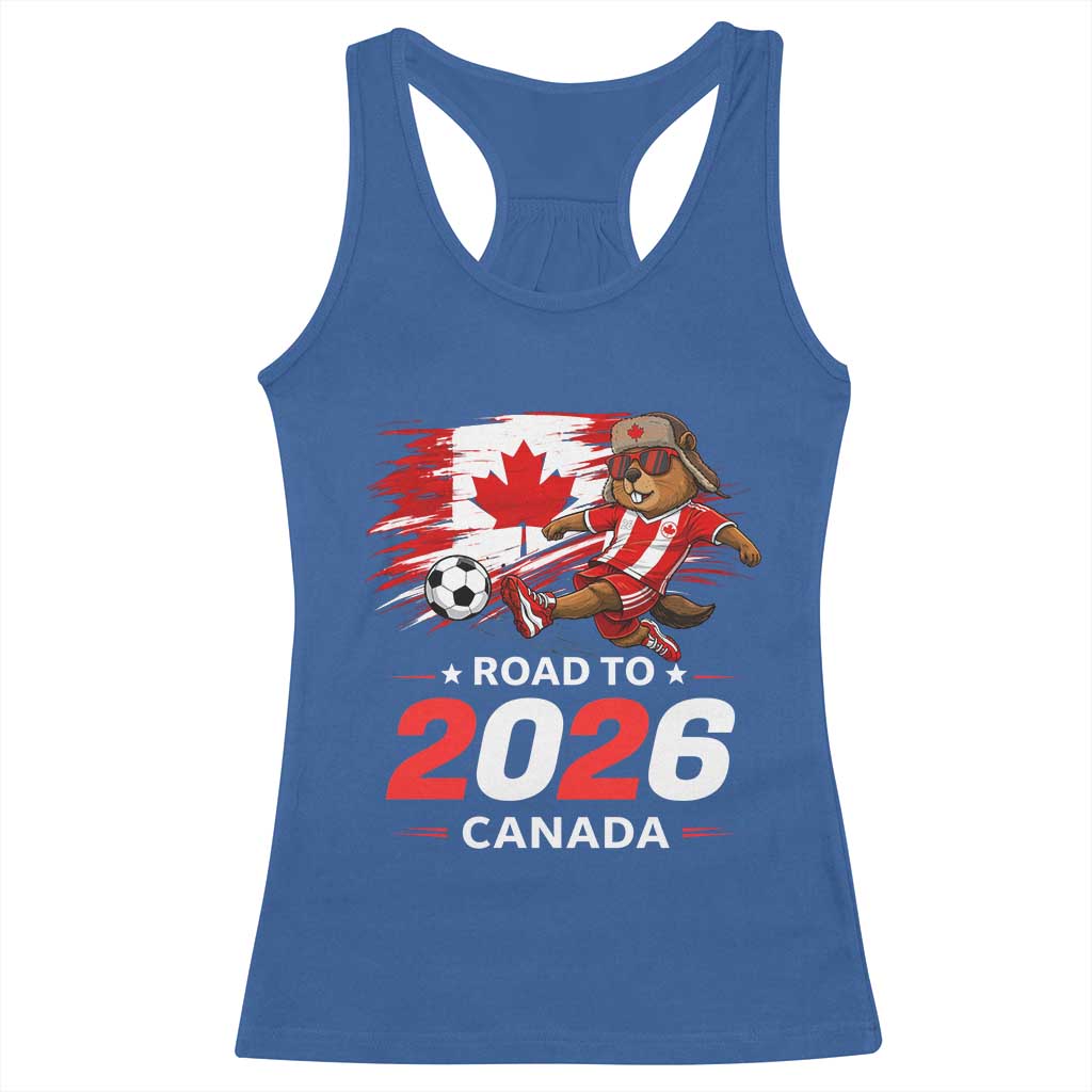 Proud Canada Soccer Beaver Racerback Tank Top Road To 2026