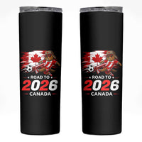 Proud Canada Soccer Beaver Skinny Tumbler Road To 2026