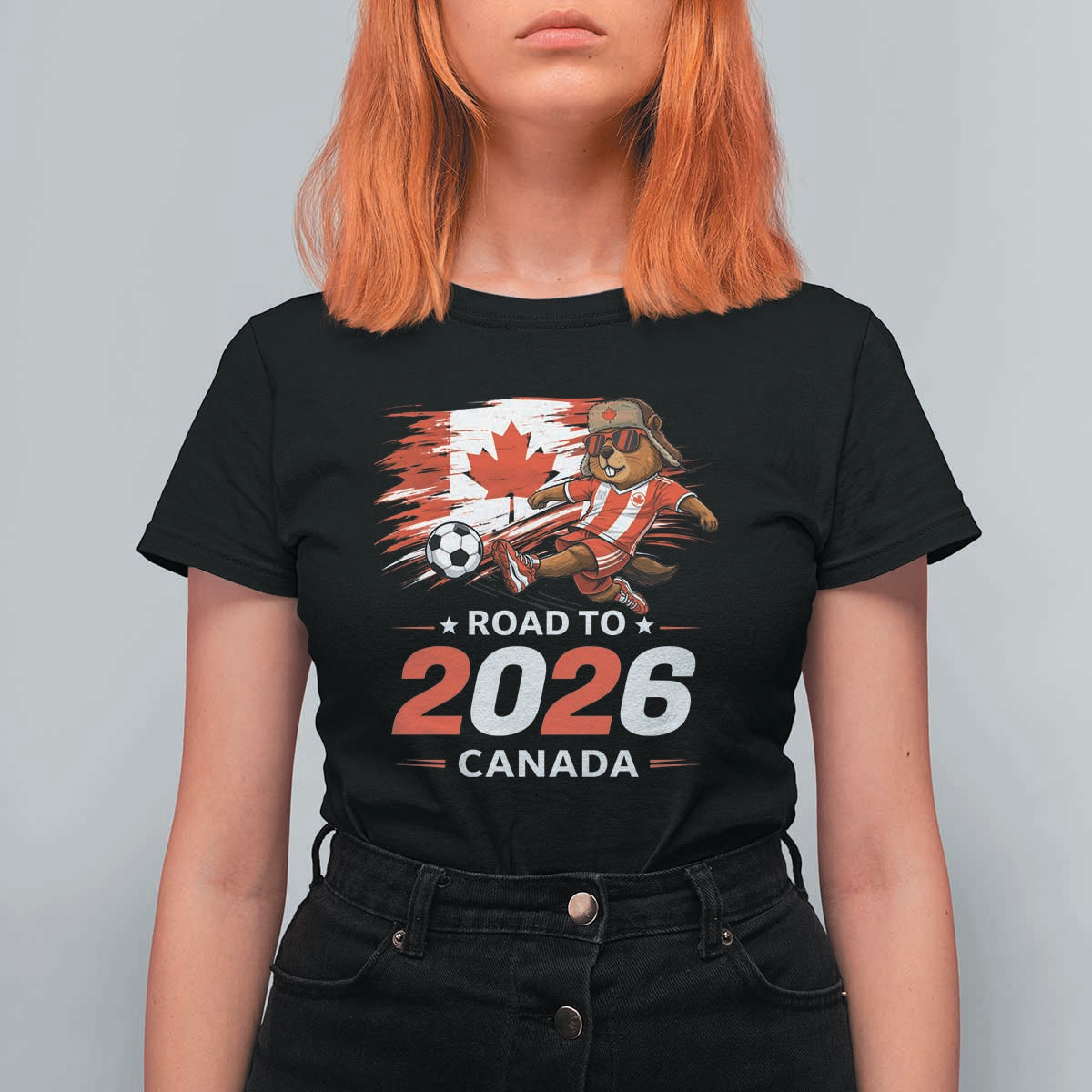 Proud Canada Soccer Beaver T Shirt For Women Road To 2026