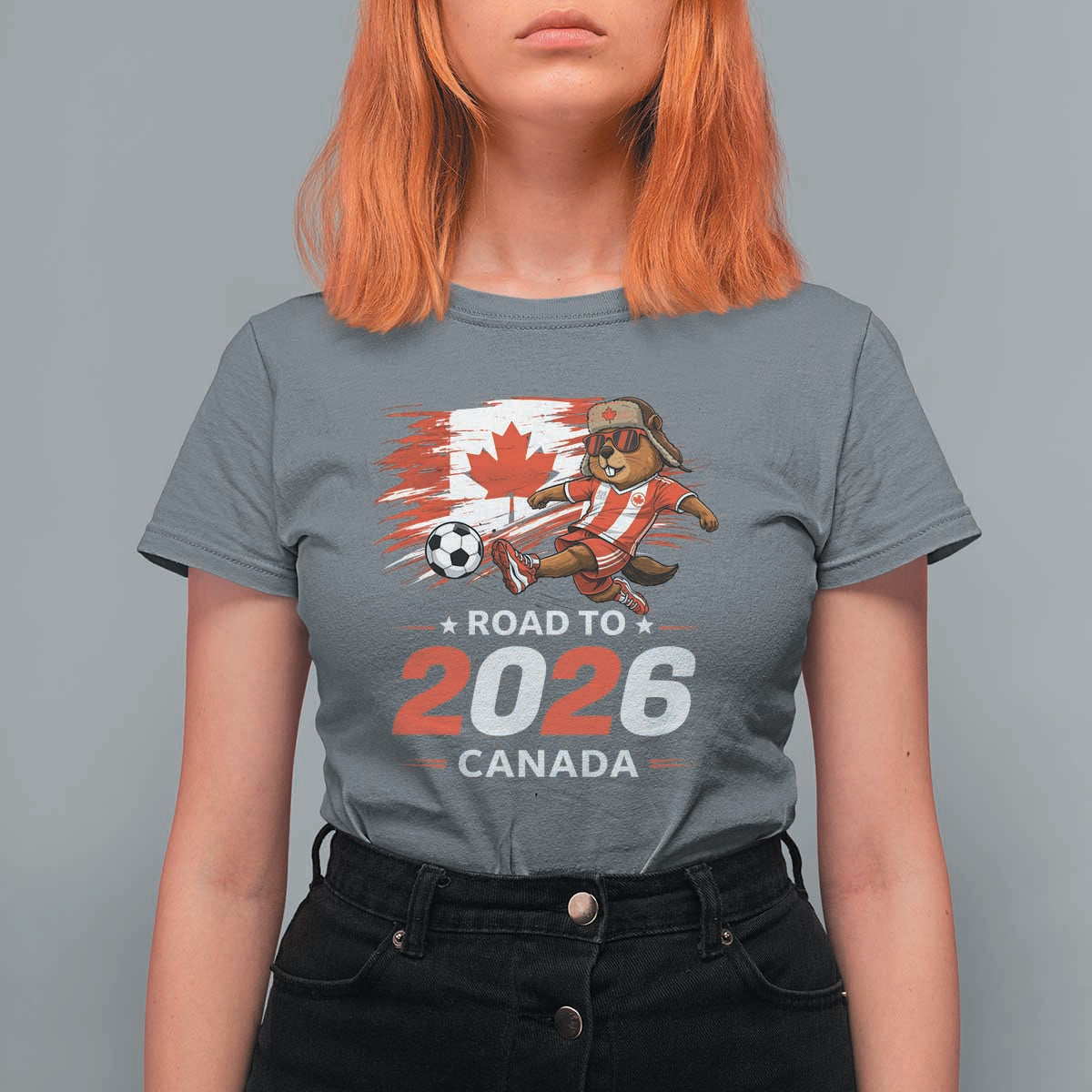 Proud Canada Soccer Beaver T Shirt For Women Road To 2026