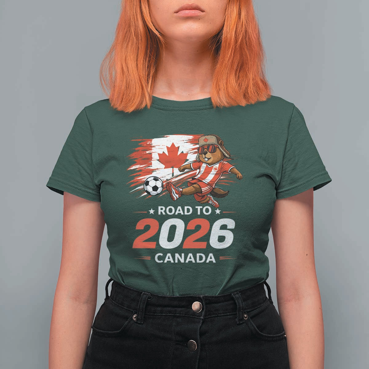 Proud Canada Soccer Beaver T Shirt For Women Road To 2026