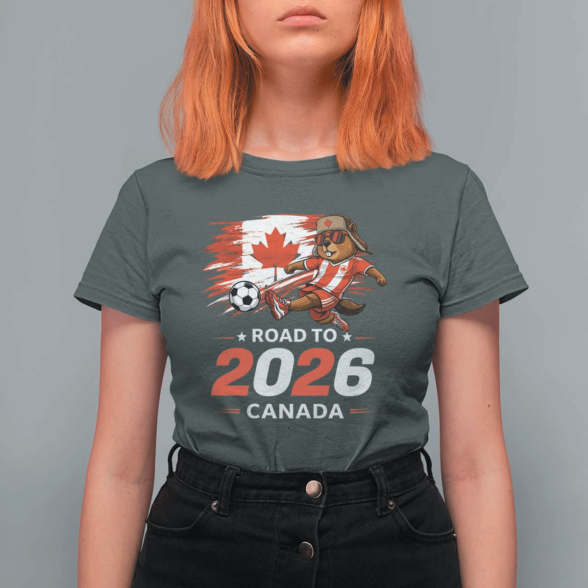 Proud Canada Soccer Beaver T Shirt For Women Road To 2026