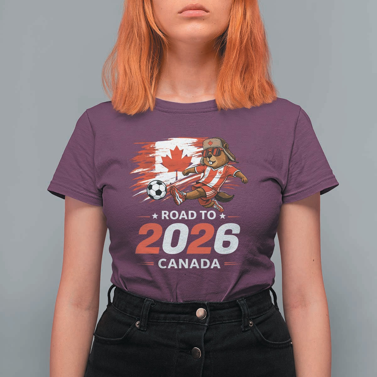 Proud Canada Soccer Beaver T Shirt For Women Road To 2026