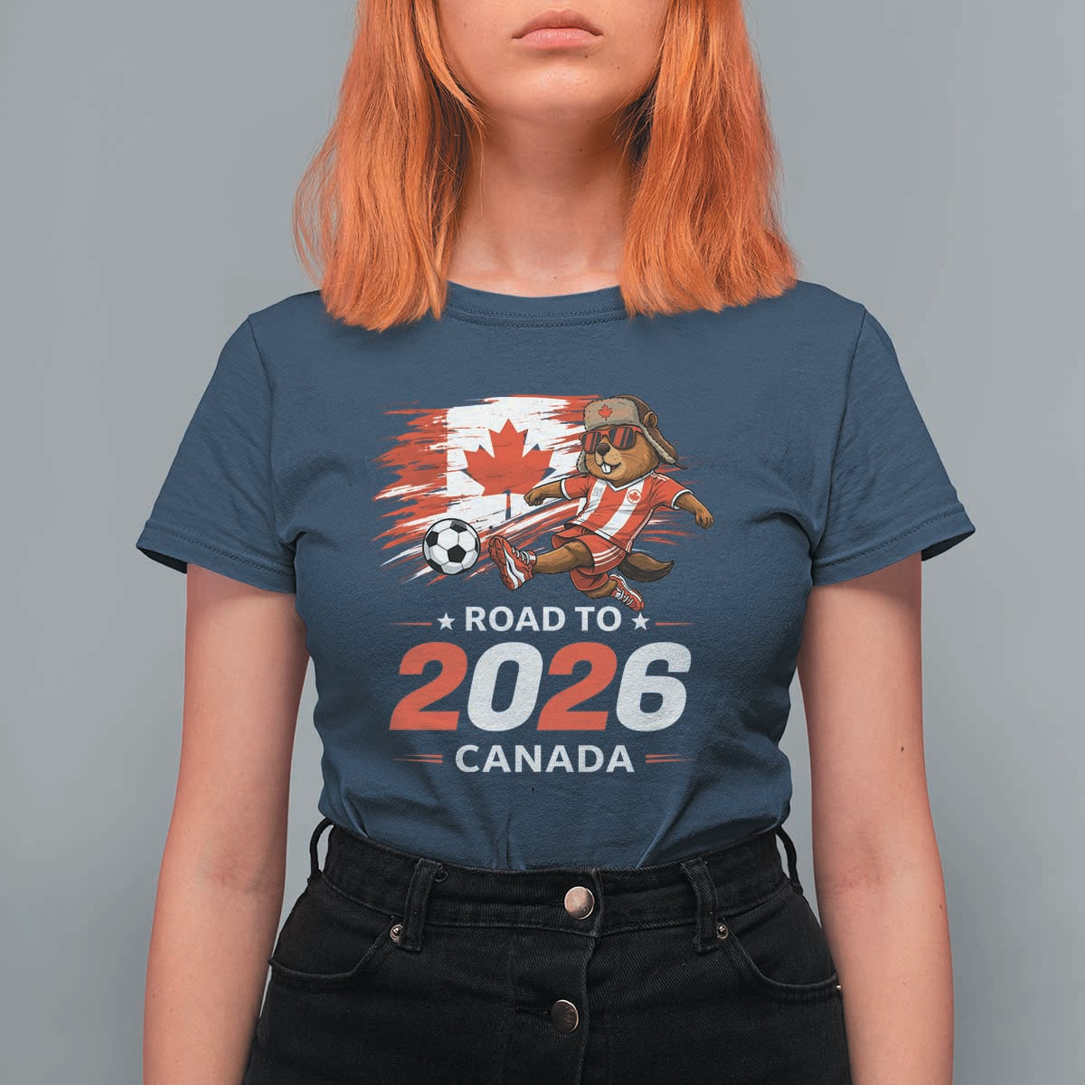 Proud Canada Soccer Beaver T Shirt For Women Road To 2026