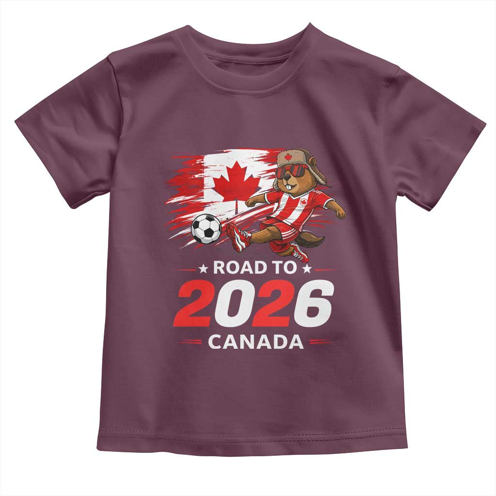 Proud Canada Soccer Beaver Toddler T Shirt Road To 2026