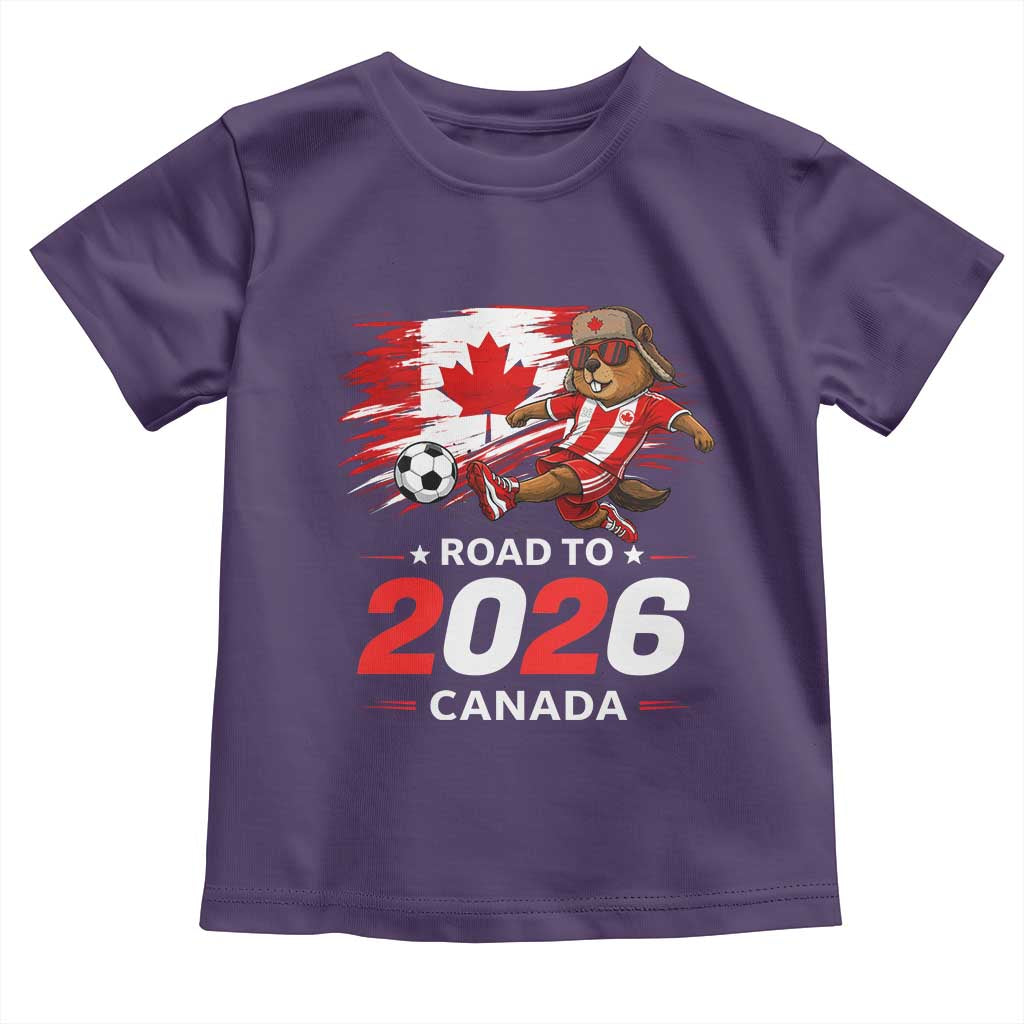 Proud Canada Soccer Beaver Toddler T Shirt Road To 2026