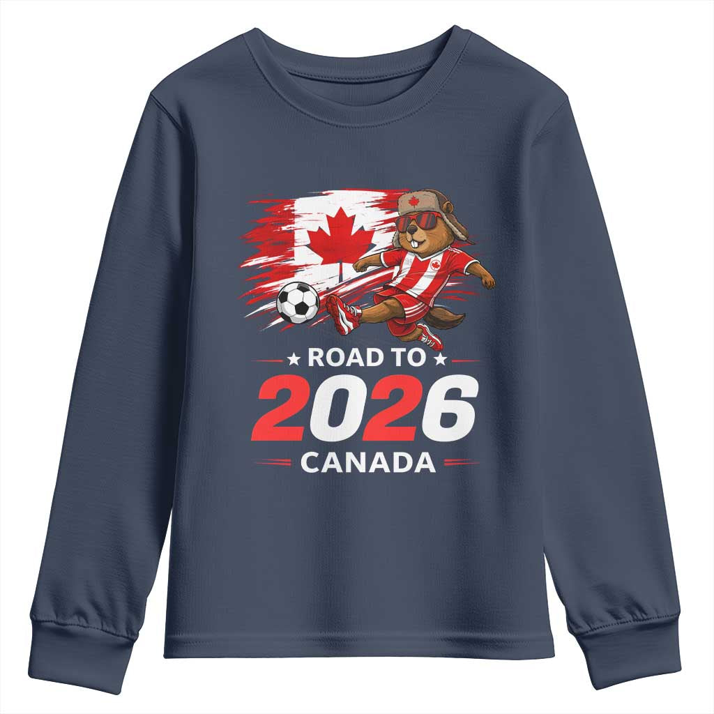 Proud Canada Soccer Beaver Youth Sweatshirt Road To 2026