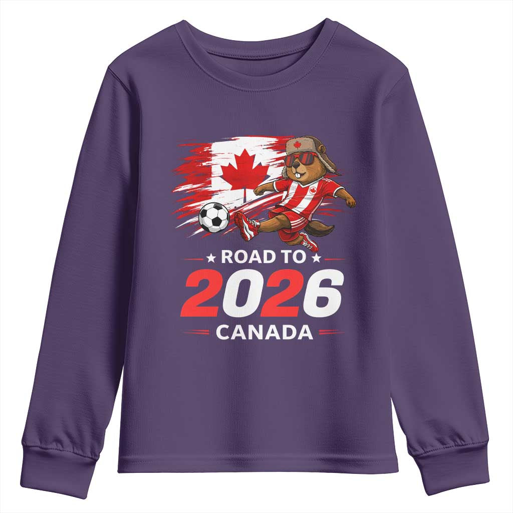 Proud Canada Soccer Beaver Youth Sweatshirt Road To 2026