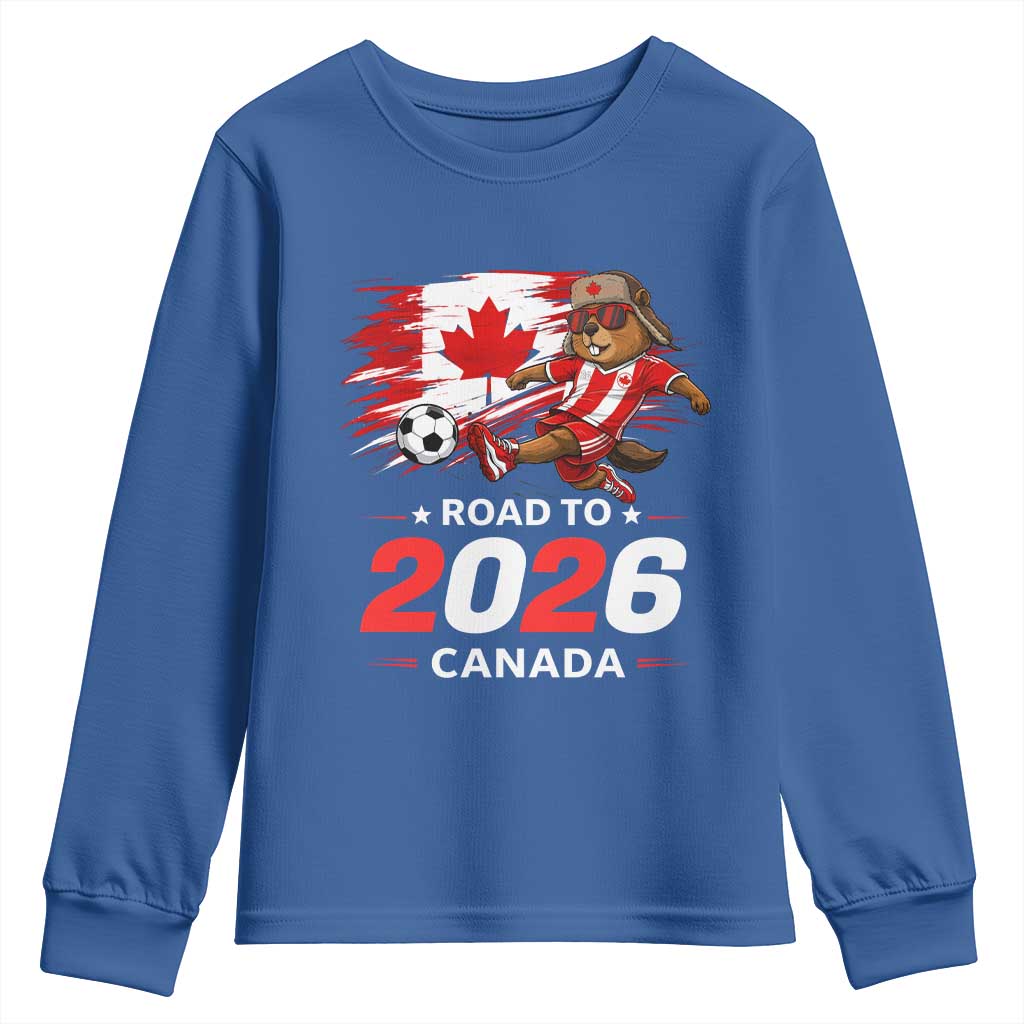 Proud Canada Soccer Beaver Youth Sweatshirt Road To 2026