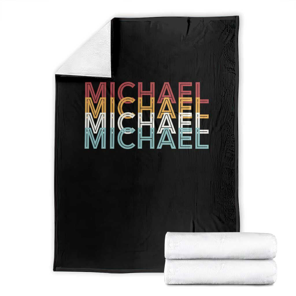 Michael Birthday Gift Throw Blanket Vintage Retro Michael Name Typography