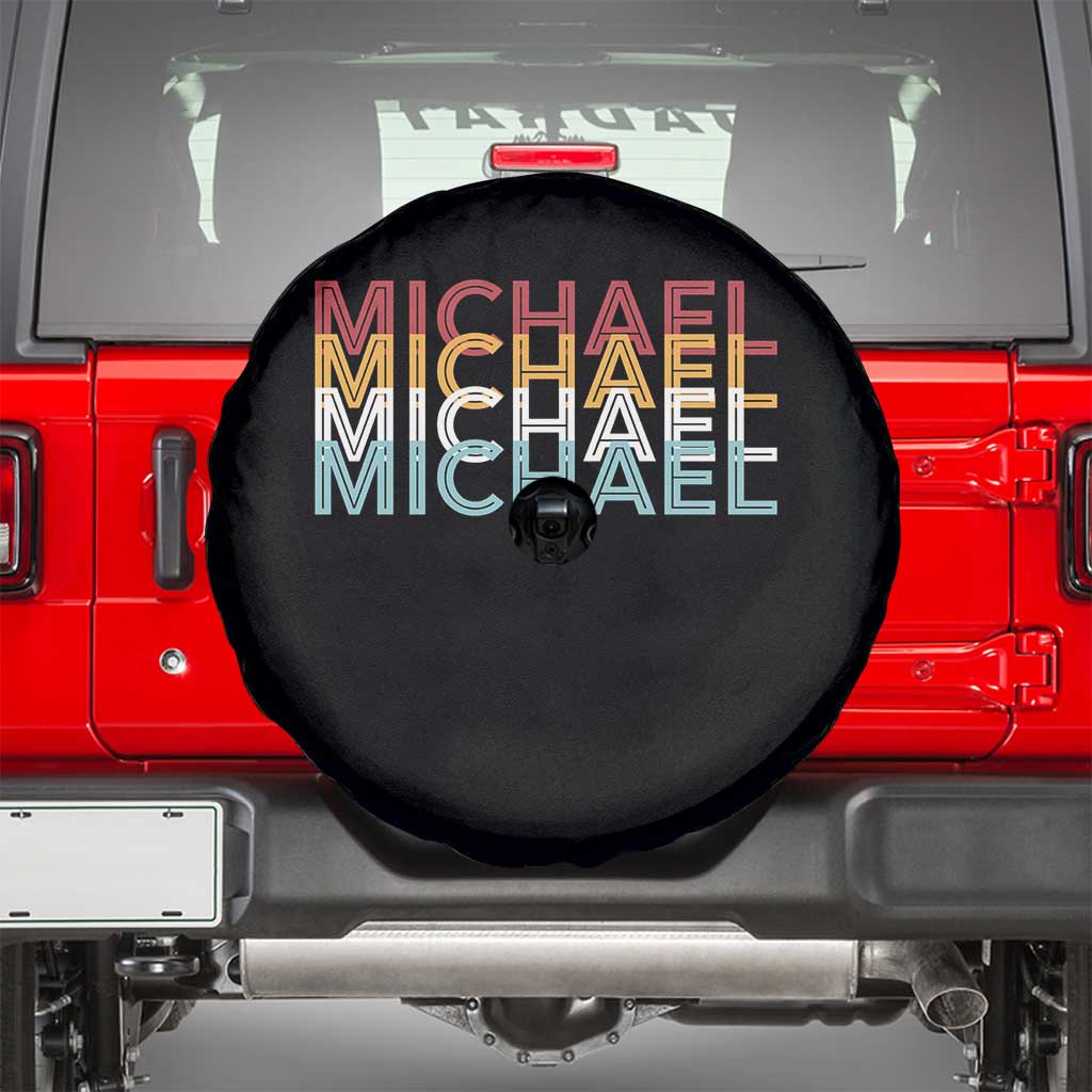 Michael Birthday Gift Spare Tire Cover Vintage Retro Michael Name Typography