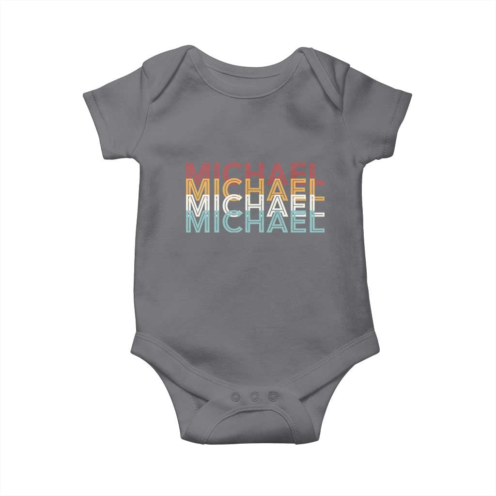 Michael Birthday Gift Baby Onesie Vintage Retro Michael Name Typography