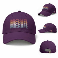 Michael Birthday Gift Baseball Cap Vintage Retro Michael Name Typography
