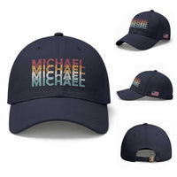 Michael Birthday Gift Baseball Cap Vintage Retro Michael Name Typography