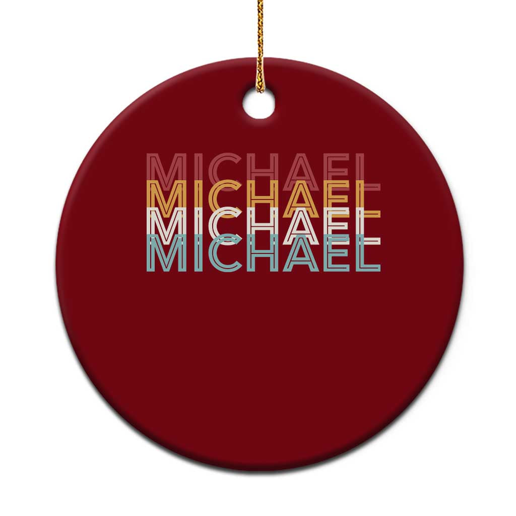 Michael Birthday Gift Ceramic Ornament Vintage Retro Michael Name Typography