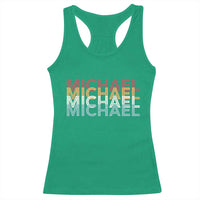 Michael Birthday Gift Racerback Tank Top Vintage Retro Michael Name Typography