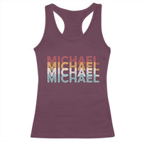 Michael Birthday Gift Racerback Tank Top Vintage Retro Michael Name Typography