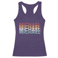 Michael Birthday Gift Racerback Tank Top Vintage Retro Michael Name Typography