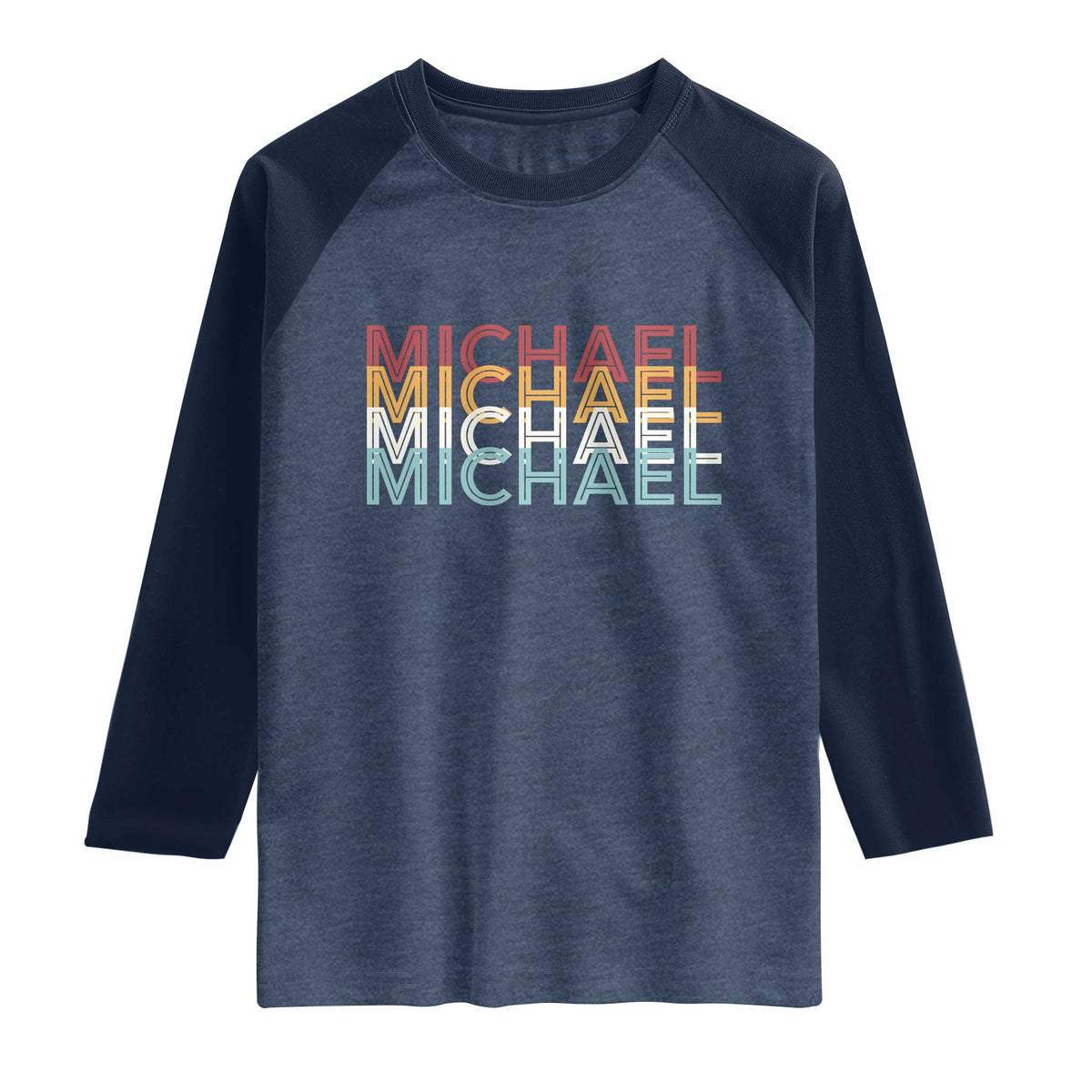 Michael Birthday Gift Raglan Shirt Vintage Retro Michael Name Typography