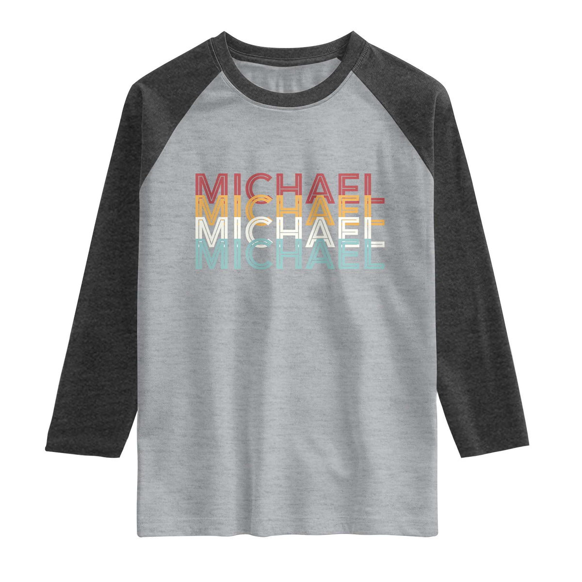 Michael Birthday Gift Raglan Shirt Vintage Retro Michael Name Typography