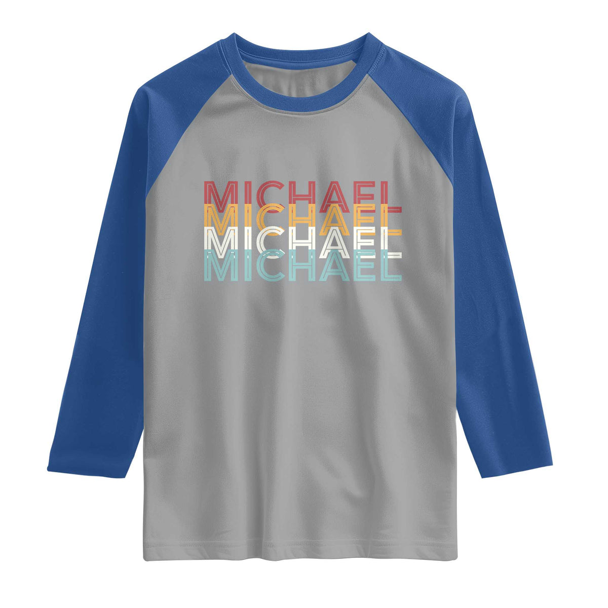 Michael Birthday Gift Raglan Shirt Vintage Retro Michael Name Typography
