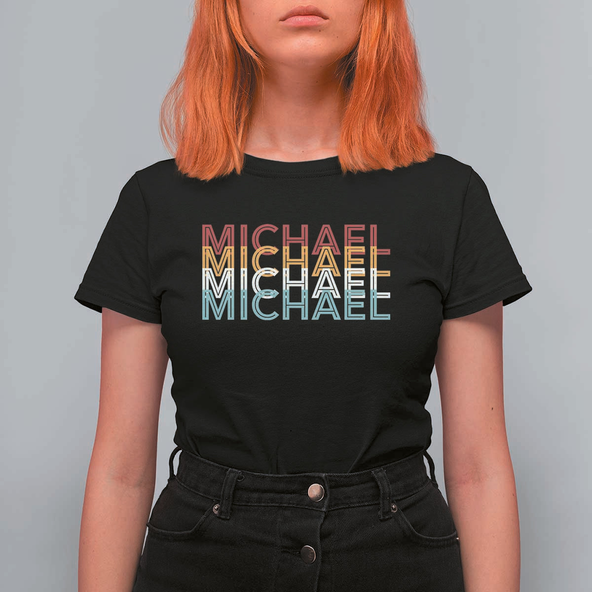 Michael Birthday Gift T Shirt For Women Vintage Retro Michael Name Typography