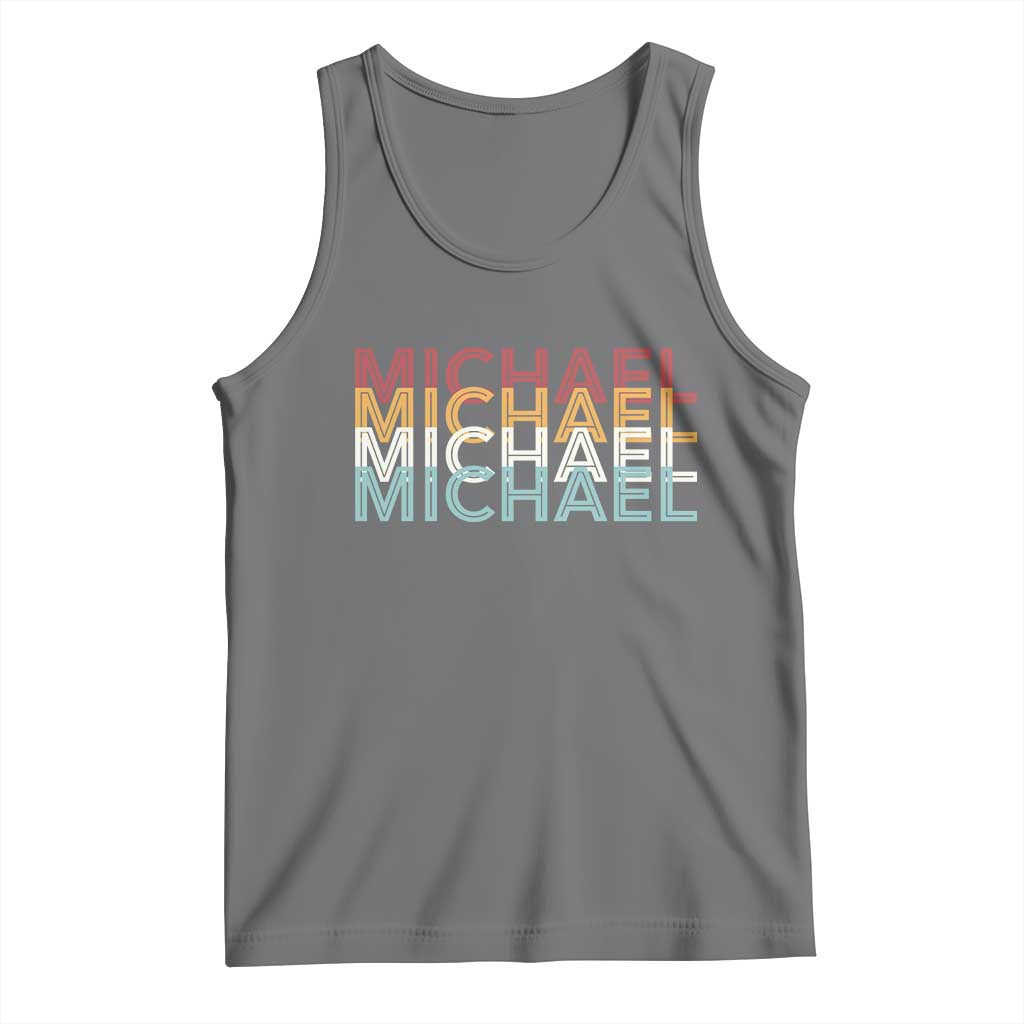 Michael Birthday Gift Tank Top Vintage Retro Michael Name Typography